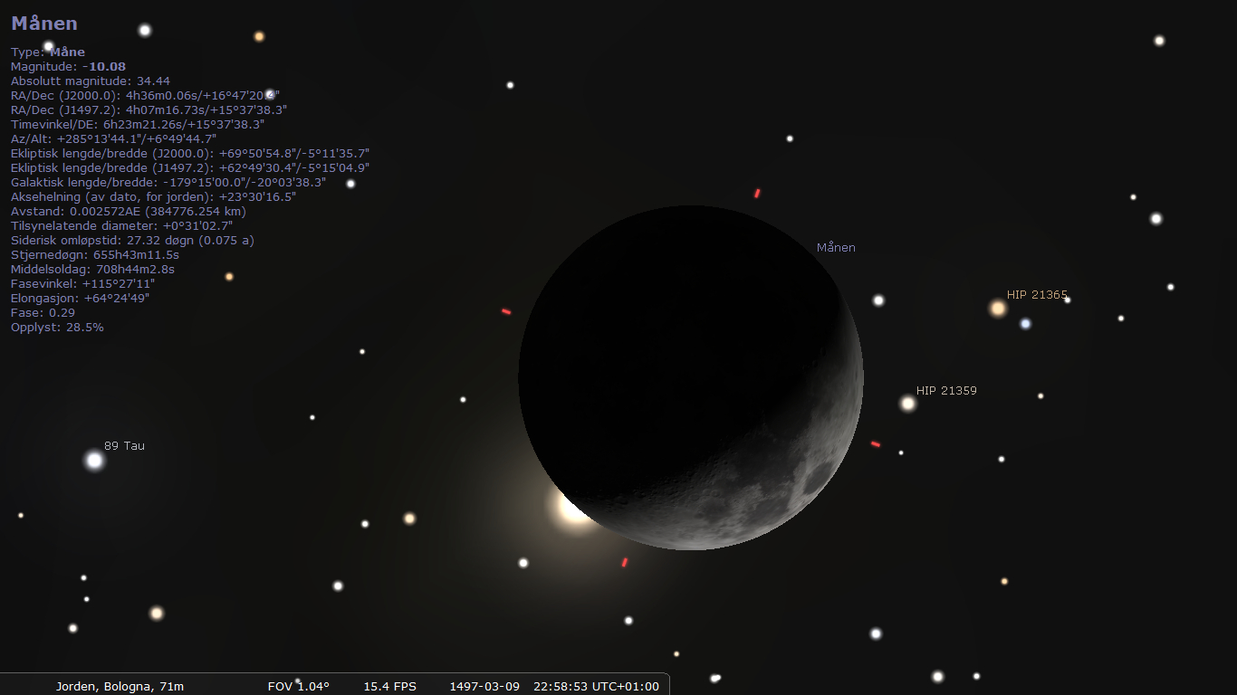 Strykende okkultasjon 9.mars 1497